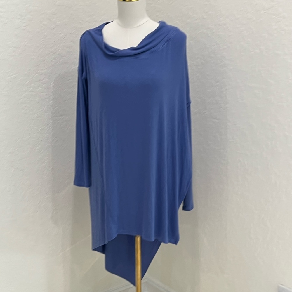 We The Free Draped Cowl Neck Tunic in Periwinkle Blue